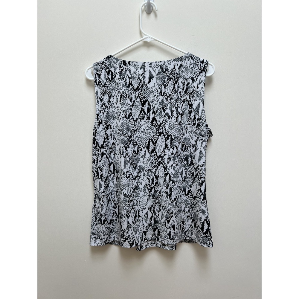 Calvin Klein Wom sleeveless knit top scoop neck multi color snake print XL NWT - Picture 2 of 11